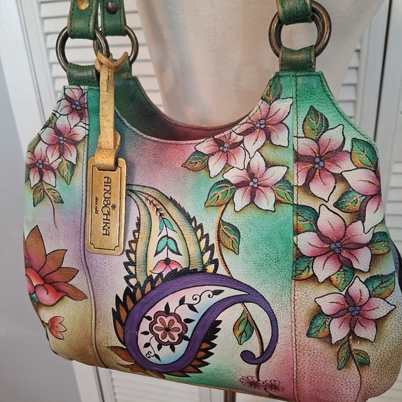 Authentic anuschka hand painted signed leather purse bag - Picture 9 of 10